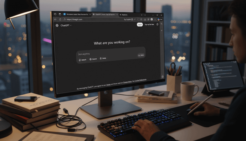 Edge рекомендует Copilot при посещении пользователями сайта ChatGPT