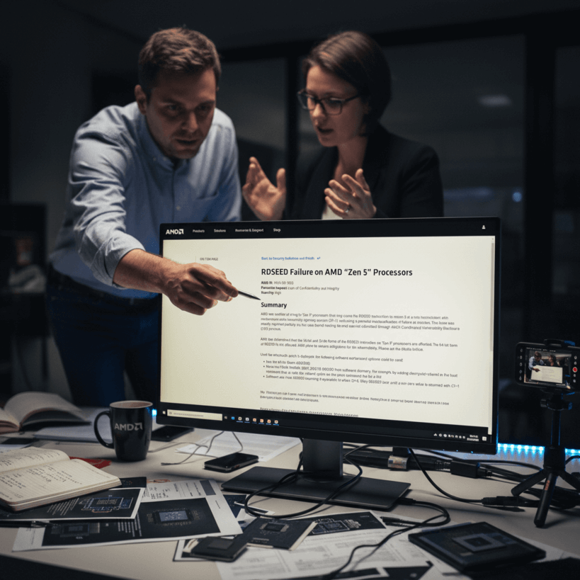 AMD подтвердила уязвимость в генераторе RDSEED на процессорах Zen 5
