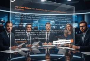 CyberPowerPC предупредила о существенном росте цен на ПК из-за комплектующих
