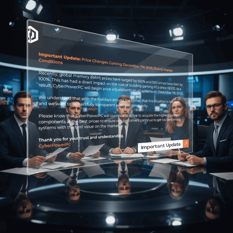 CyberPowerPC предупредила о существенном росте цен на ПК из-за комплектующих