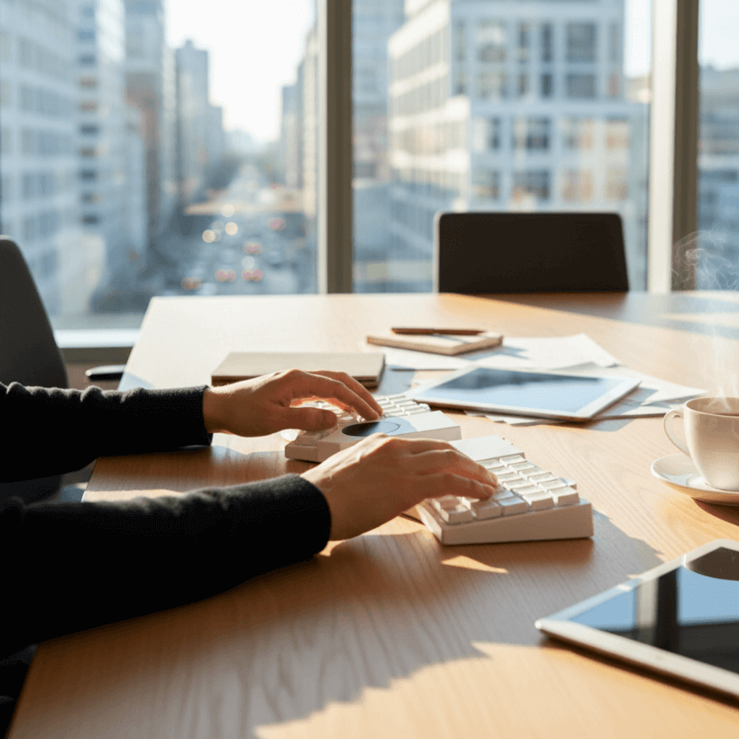 MoErgo выпустила портативную сплит-клавиатуру с сенсорными панелями