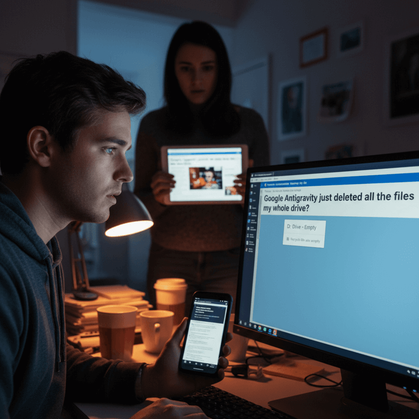 Google Antigravity самовольно удалил файлы с диска D пользователей